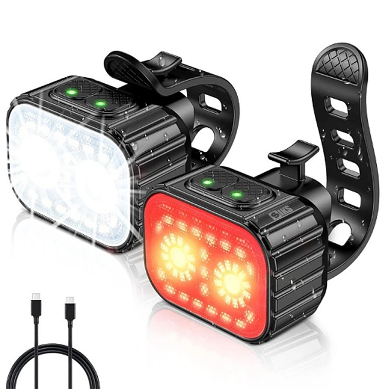 Set Lumini Bicicleta LED SIKS, Set Far (3 moduri de iluminare) Si Stop (6 moduri de iluminare), Inteligent, IPX4 Rezistent La... Set Lumini Bicicleta LED SIKS, Set Far (3 moduri de iluminare) Si Stop (6 moduri de iluminare), Inteligent, IPX4 Rezistent La...