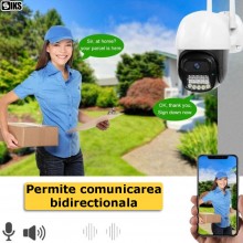 Camera De Supraveghere Video Cu Inteligenta Artificiala SIKS, 4G WIFI, 2 MP, Exterior/Interior IP66, Voce, Alarma, 4XZoom, Ro...