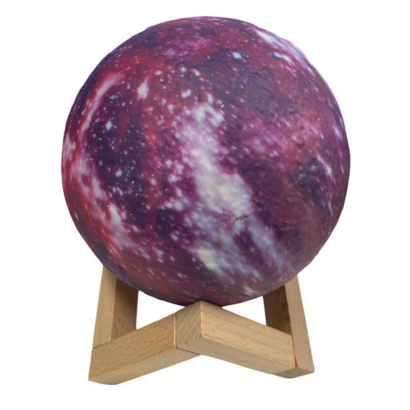 Lampa luna EDAR® roz cu stand plastic, 13 cm