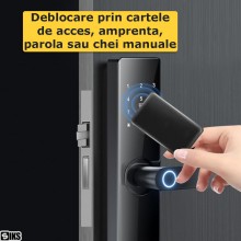 Incuietoare Inteligenta Cu Wifi Pentru Usa Casa Sau Apartament SIKS, Cu Broasca Inclusa, Yala Cu Aplicatie, Wifi, Securitate ...