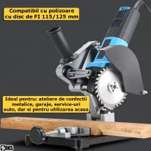 Suport Stativ Pentru Polizor Unghiular SIKS, Suport Metalic Reglabil, Taieri In Unghi, Accesoriu Atelier, FI 115/125mm, Metal...