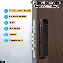 Yala inteligenta Wifi Pentru Usa Smart Cu Video Interfon SIKS Pentru Casa Sau Hotel, Cu Aplicatie Telefon, Incuietoare Cu Des...