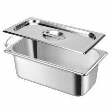 Tava Gastronorm SIKS Din Inox Cu Capac Inclus, Pentru Bucatarie, Depozitare Salate, Sosuri, Mancare, Compatibila Cuptor Si Fr...