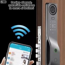 Yala inteligenta Wifi SIKS Pentru Usa Smart Cu Video Interfon Pentru Casa Sau Hotel, Cu Aplicatie Telefon, Incuietoare Cu Des...