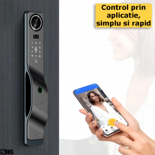 Yala inteligenta Wifi SIKS Pentru Usa Smart Cu Video Interfon Pentru Casa Sau Hotel, Cu Aplicatie Telefon, Incuietoare Cu Des...