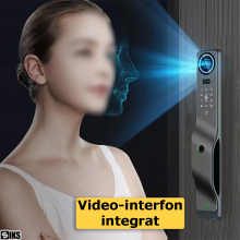 Yala inteligenta Wifi SIKS Pentru Usa Smart Cu Video Interfon Pentru Casa Sau Hotel, Cu Aplicatie Telefon, Incuietoare Cu Des...