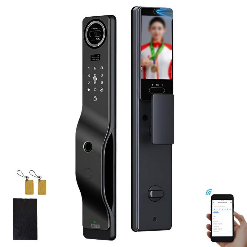 Yala inteligenta Wifi SIKS Pentru Usa Smart Cu Video Interfon Pentru Casa Sau Hotel, Cu Aplicatie Telefon, Incuietoare Cu Des...