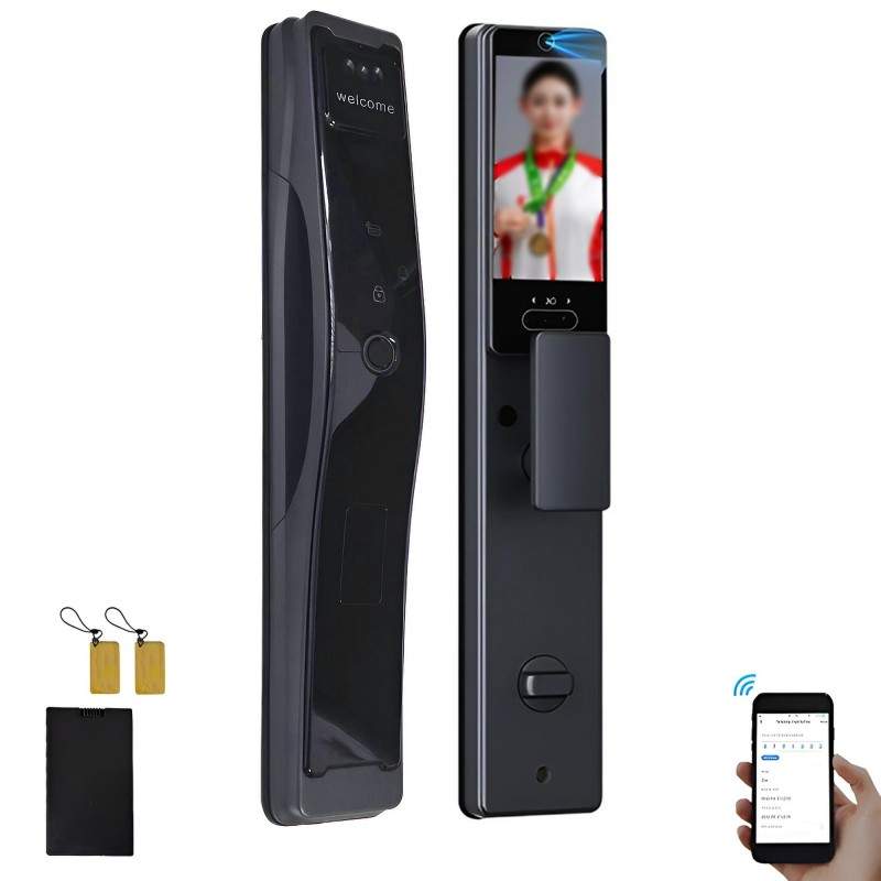 Yala inteligenta Wifi SIKS Pentru Usa Smart Cu Video Interfon Pentru Casa Sau Hotel, Cu Aplicatie Telefon, Incuietoare Cu Des...