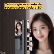 Yala inteligenta Wifi SIKS Pentru Usa Smart Cu Video Interfon Pentru Casa Sau Hotel, Cu Aplicatie Telefon, Incuietoare Cu Des...