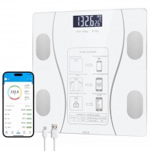 Cantar Inteligent De Baie EDAR, Electronic, Ecran LCD, Design Ultra Slim, Cu Aplicatie Smart, Alimentare USB, Greutate Maxima...