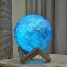 Lampa luna EDAR® roz cu stand plastic, 13 cm