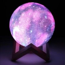 Lampa luna EDAR® roz cu stand plastic, 13 cm