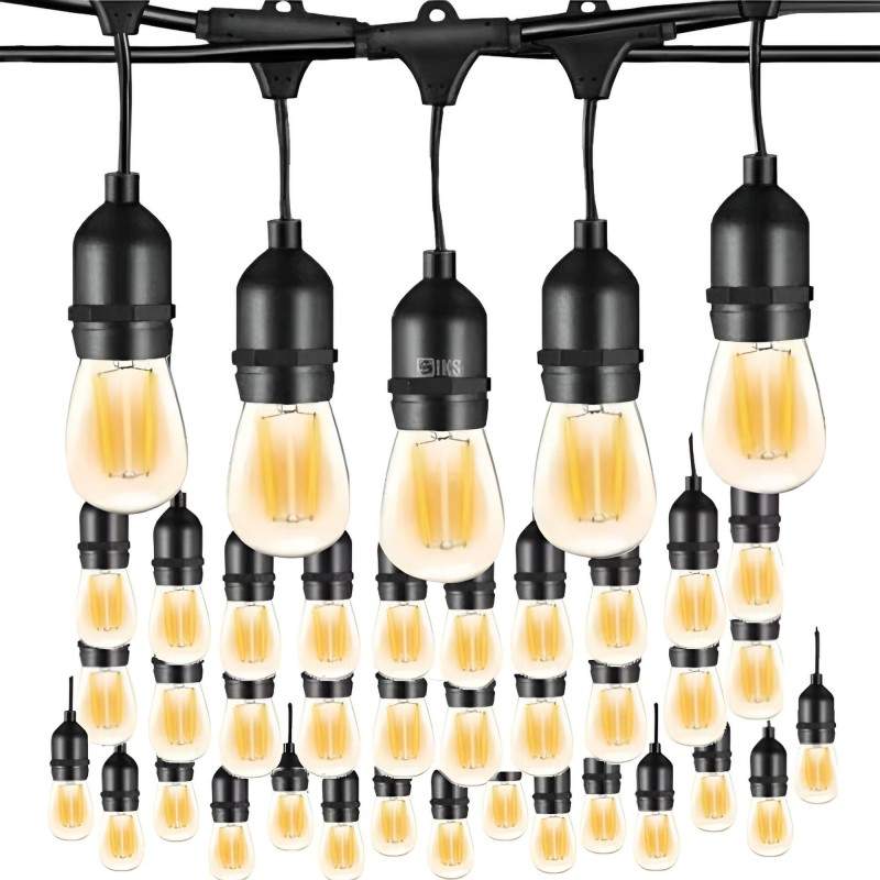 Ghirlanda Cu 40 Becuri Luminoasa De Interior/Exterior/Gradina SIKS, Cu Incarcare La Priza, Pendule Led, 40 Metri, Lumina Cald... Ghirlanda Cu 40 Becuri Luminoasa De Interior/Exterior/Gradina SIKS, Cu Incarcare La Priza, Pendule Led, 40 Metri, Lumina Cald...