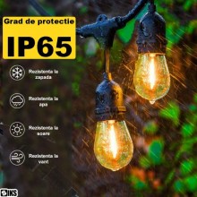 Ghirlanda Cu 40 Becuri Luminoasa De Interior/Exterior/Gradina SIKS, Cu Incarcare La Priza, Pendule Led, 40 Metri, Lumina Cald... Ghirlanda Cu 40 Becuri Luminoasa De Interior/Exterior/Gradina SIKS, Cu Incarcare La Priza, Pendule Led, 40 Metri, Lumina Cald...