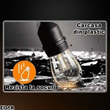 Instalatie LED EDAR Tip Ghirlanda Interior/Exterior/Gradina/Terasa, Becuri Tip Bulb, Lumina Calda, Interconectabila, 2W, Temp... Instalatie LED EDAR Tip Ghirlanda Interior/Exterior/Gradina/Terasa, Becuri Tip Bulb, Lumina Calda, Interconectabila, 2W, Temp...