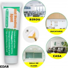 Set 2 x Chit Alb EDAR Pentru Reparat Pereti, Tip Pasta, Acoperire Crapaturi, Uscare Rapida, Aplicator Inclus