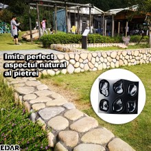 Matrita Tip Sablon Cu Contur EDAR Pentru Turnarea Pavajului Din Beton, Imita Piatra Naturala Cu Dimensiuni Intre 12 Si 20 Cm,...