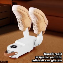 Uscator Electric Pentru Incaltaminte EDAR, Alimentare Prin Priza, Setare Timp De Uscare, Design Rabatabil Si Portabil, Nu Ocu... Uscator Electric Pentru Incaltaminte EDAR, Alimentare Prin Priza, Setare Timp De Uscare, Design Rabatabil Si Portabil, Nu Ocu...