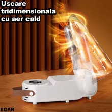 Uscator Electric Pentru Incaltaminte EDAR, Alimentare Prin Priza, Setare Timp De Uscare, Design Rabatabil Si Portabil, Nu Ocu...