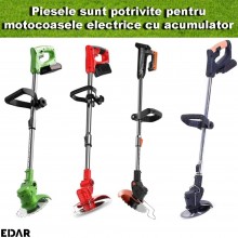 Set Lame De Schimb Pentru Motocoasa Electrica Cu Acumulator EDAR, 1 Disc, 5 Lame Din Plastic, 2 Lame Din Otel Inoxidabil, Uso...