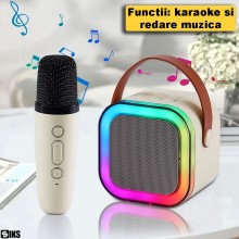 Boxa Wireless SIKS Cu Microfon Pentru Karaoke Pentru Copii / Adulti, 1 Microfon Inclus, Kit 2 in 1, Aparat Portabil, Lumina R... Boxa Wireless SIKS Cu Microfon Pentru Karaoke Pentru Copii / Adulti, 1 Microfon Inclus, Kit 2 in 1, Aparat Portabil, Lumina R...