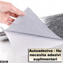 Folie de Protectie Pentru Bucatarie EDAR, Autocolanta, Autoadeziva, Rezistenta la Apa si Ulei, Design Modern, Finisaj Tip Alu...