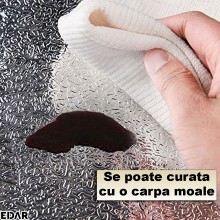 Folie de Protectie Pentru Bucatarie EDAR, Autocolanta, Autoadeziva, Rezistenta la Apa si Ulei, Design Modern, Finisaj Tip Alu...