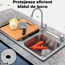 Folie de Protectie Pentru Bucatarie EDAR, Autocolanta, Autoadeziva, Rezistenta la Apa si Ulei, Design Modern, Finisaj Tip Alu...