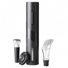 Tirbuson Electric Automat EDAR Pentru Sticla De Vin, Accesorii Incluse, Alimentare Baterii, Design Modern, Negru