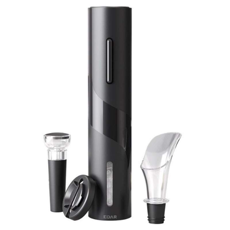 Tirbuson Electric Automat EDAR Pentru Sticla De Vin, Accesorii Incluse, Alimentare Baterii, Design Modern, Negru Tirbuson Electric Automat EDAR Pentru Sticla De Vin, Accesorii Incluse, Alimentare Baterii, Design Modern, Negru