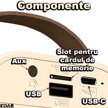 Microfon Karaoke EDAR Si Boxa Wireless, Portabila, Fara Fir, Functie Schimbare Voce, Conexiune Bluetooth, Port USB Si Jack 3....