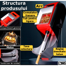 Aparat Electric Profesional de Facut Tigari SIKS, Injector de Tutun, Design Ergonomic, Accesorii Incluse, Compact, Culoare Ro... Aparat Electric Profesional de Facut Tigari SIKS, Injector de Tutun, Design Ergonomic, Accesorii Incluse, Compact, Culoare Ro...