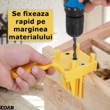 Sablon pentru Gauri Si Dibluri 6/8/10 mm EDAR, Limitatoare Reglabile, Galben