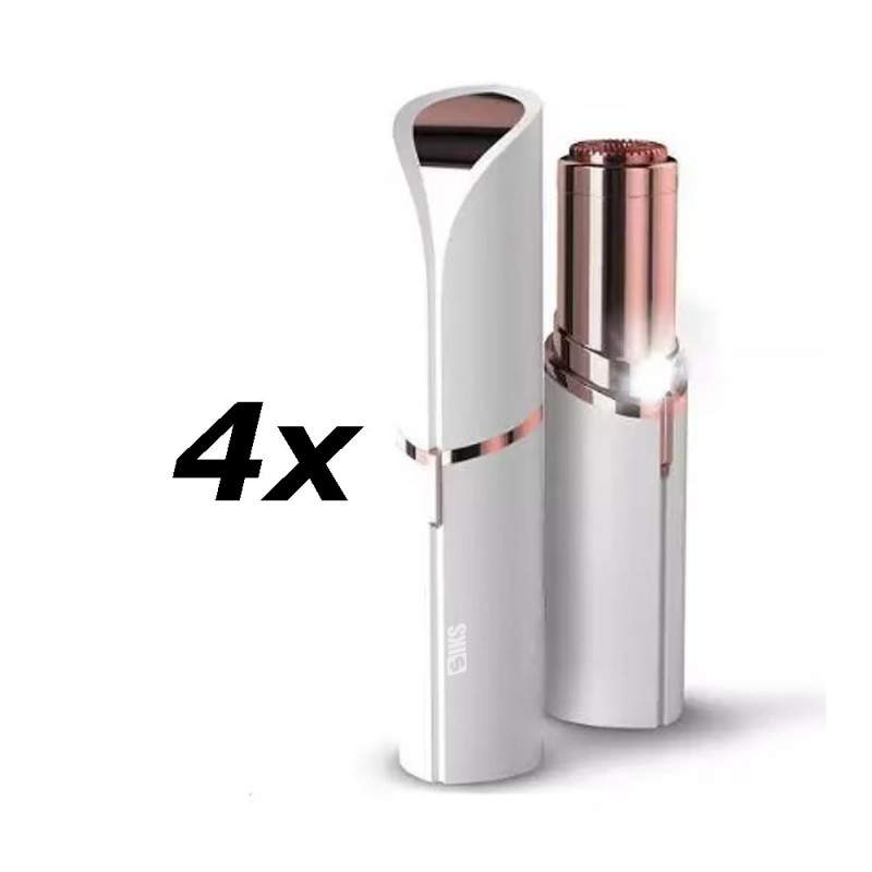 Pachet 4 x Epilator Facial Pentru Femei SIKS, Hipoalergenic + Baterii incluse, Indicator LED, Alb Pachet 4 x Epilator Facial Pentru Femei SIKS, Hipoalergenic + Baterii incluse, Indicator LED, Alb