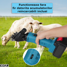Masina Electrica De Tuns Oi EDAR, Functionare Fara Fir, Doi Acumulatori Reincarcabili, 6 Viteze, Trusa Transport, Albastru