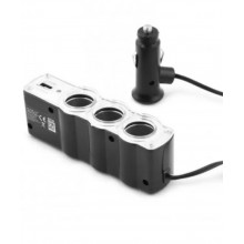 Adaptor SIKS® pentru masina cu 1 x port USB si 3 x intrari, 12/24V