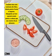 Tocator Dublu De Bucatarie SIKS Tip Placa Profesional, Fata Din Inox Si Fata Din Fibra, 360 Antibacterial, Colt Functie Mini ...