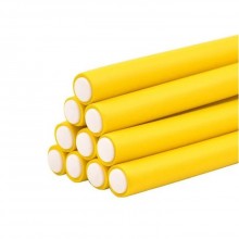 Set 10 Bigudiuri flexibile SIKS®, pentru par umed si uscat, numarul 1, culoarea galben