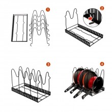 Etajera multifunctionala SIKS® pentru tigai si capace, 38x20 cm