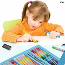 Set Pictura, Desen, Arte Plastice SIKS Pentru Copii, 208 Piese, Creioane, Carioci, Acuarele, Trusa Compartimentata, Prindere ...