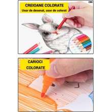 Set Pictura, Desen, Arte Plastice SIKS Pentru Copii, 208 Piese, Creioane, Carioci, Acuarele, Trusa Compartimentata, Prindere ...