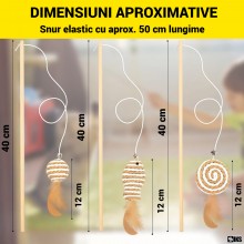 Set De 4 Jucarii SIKS Pentru Pisici Interactive Cu Pene, Pentru Stimulare Gandire Si Vanat, Pentru Interior, Soricel Cu Pene,...