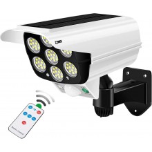 Lampa Solara SIKS Tip Camera De Supraveghere, 77 Led, Pentru Exterior, Casa, Gradina, Alee, Gard, Senzor De Miscare Si Teleco...