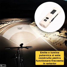 Lumina Frontala Pentru Bicicleta SIKS, LED, Reincarcabila 3000 mAh, 6 Moduri De Lumina, Far Frontal Si Lumina Rosie Stop, SOS... Lumina Frontala Pentru Bicicleta SIKS, LED, Reincarcabila 3000 mAh, 6 Moduri De Lumina, Far Frontal Si Lumina Rosie Stop, SOS...