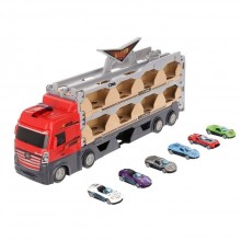 Jucarie Pentru Copii SIK Set Camion Gigant 3 in 1 Cu Pista De Curse Extensibila 2.07 Metri, Trailer Pentru Transport Masinute...