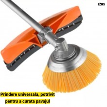Perie Rotativa Motocoasa SIKS, Accesoriu Pentru Curatat Pavaj Si Buruiueni, Disc Tip Matura Din Nylon De Inalta Densitate, Di...