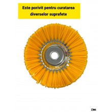 Perie Rotativa Motocoasa SIKS, Accesoriu Pentru Curatat Pavaj Si Buruiueni, Disc Tip Matura Din Nylon De Inalta Densitate, Di...