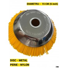 Perie Rotativa Motocoasa SIKS, Accesoriu Pentru Curatat Pavaj Si Buruiueni, Disc Tip Matura Din Nylon De Inalta Densitate, Di...