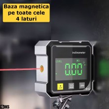 Inclinometru Digital Profesional Cu Laser Dual SIKS, Nivela Digitala Cu Baza Magnetica Pe 4 Laturi Si Goniometru 360 Grade, E... Inclinometru Digital Profesional Cu Laser Dual SIKS, Nivela Digitala Cu Baza Magnetica Pe 4 Laturi Si Goniometru 360 Grade, E...