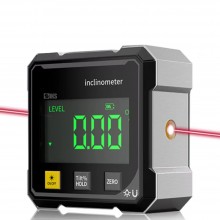 Inclinometru Digital Profesional Cu Laser Dual SIKS, Nivela Digitala Cu Baza Magnetica Pe 4 Laturi Si Goniometru 360 Grade, E...